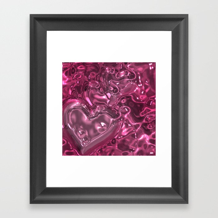 Pink heart Framed Art Print