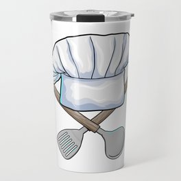 Chef hat with Wooden spoon Travel Mug