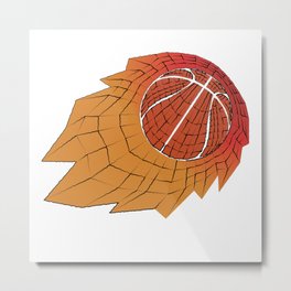 Stylized Basketball Metal Print