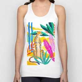 Panther in Jungle Unisex Tank Top
