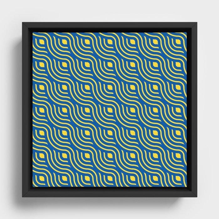 Blue and Yellow - Ukrainian flag colours pattern Framed Canvas