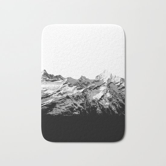 Mountain(black and white) Bath Mat