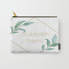 Summer Vibes Golden Lines With Leaves Carry-All Pouch