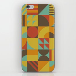 Bauhaus Art abstract pattern, vintage color style iPhone Skin