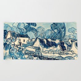 Vincent van Gogh "Landscape with Houses" Beach Towel