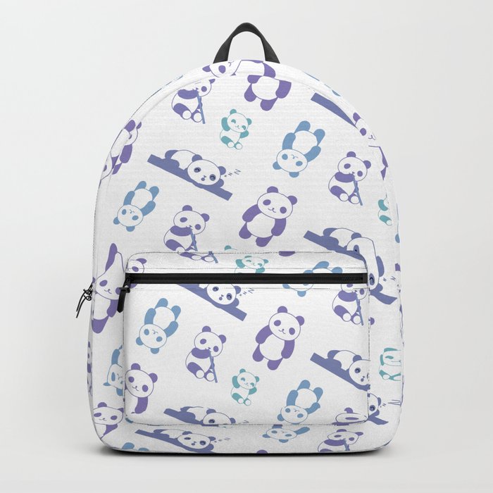 Cute Blue Panda White Pattern Backpack