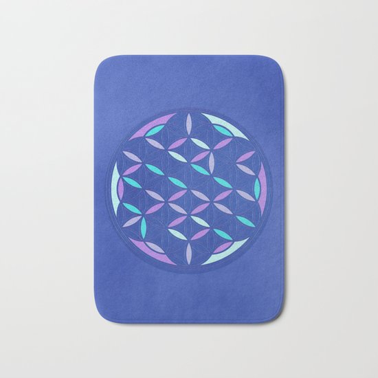 Flower of life 2017 blue Bath Mat