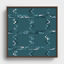 Wavy coloured dice - blue and blue Framed Canvas