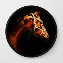 Horse Wall Art, Horse Portrait Over a Black background, Horse Photography, Closeup Horse Head Wall Clock