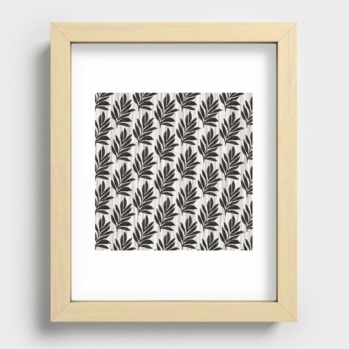 Coastal Modern Black and White Pattern Recessed Framed Print