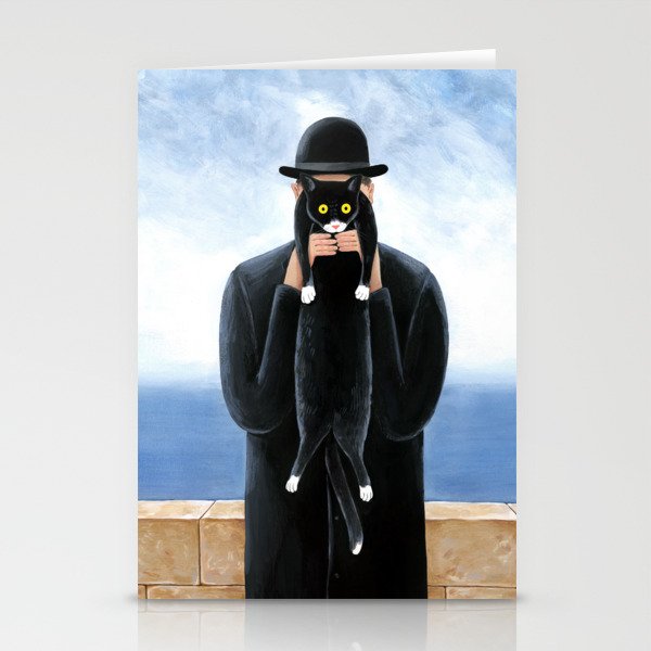 Man with a cat Stationery Cards