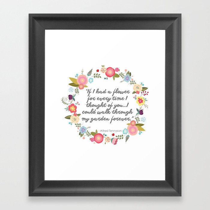 Floral Friendship Quote Framed Art Print