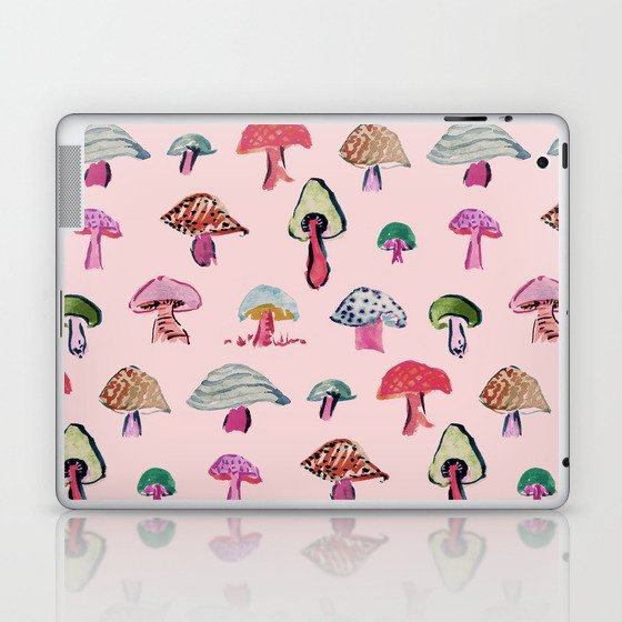 Pink Mushrooms Laptop & iPad Skin