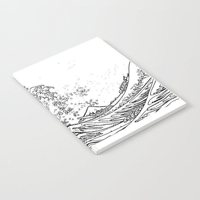 big wave japanese art style Notebook