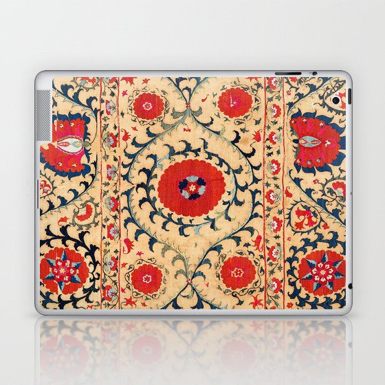 Samarkand Suzani Bokhara Uzbekistan Floral Embroidery Print Laptop & iPad Skin