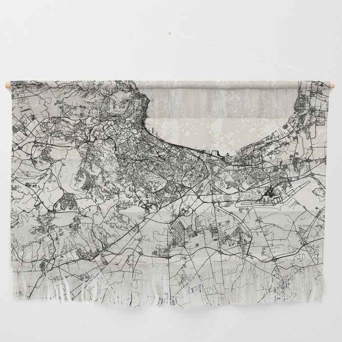 Algeria, Algiers - Illustrated Map Design Wall Hanging