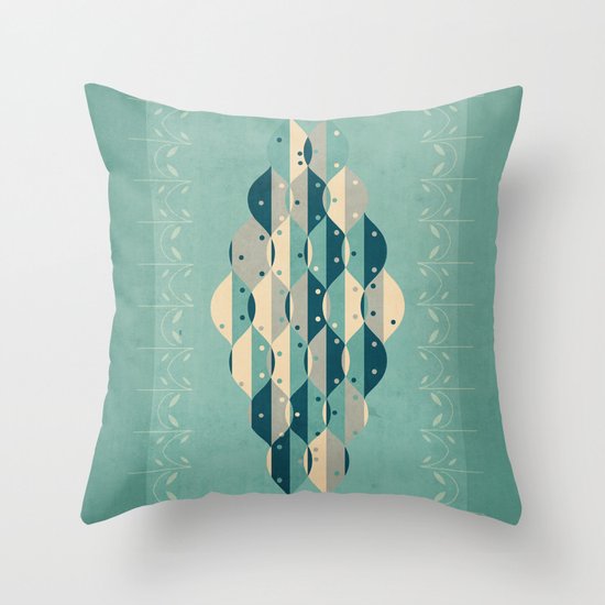 50's floral pattern IV Throw Pillow