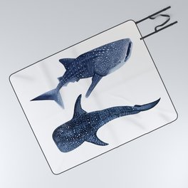 TWO WHALE SHARK Picnic Blanket