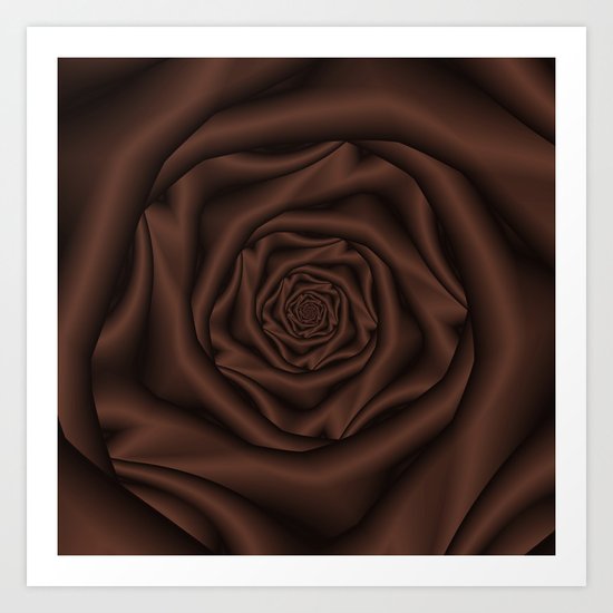 Chocolate Rose Spiral Art Print