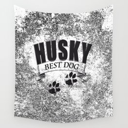 HUSKY BEST DOG Pfotenabdruck vintage Wall Tapestry