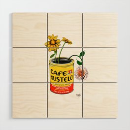 Coffee and Flowers for Breakfast Wood Wall Art