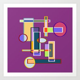 Geometric Colorful Flow (D156) Art Print