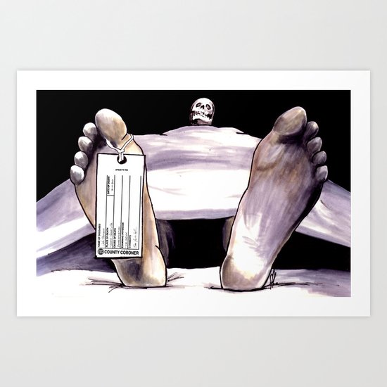 Toe Tag Art Print