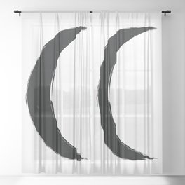 Black Crescent Moon Sheer Curtain