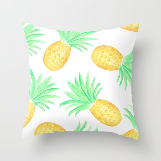 Seaside Pineapple Throw Pillow