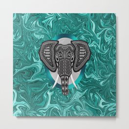 Aztec Elephant Tusk's of Grandeur Metal Print | Aztecart, Aztecelephant, Graphicdesign, Elephantdesign, Elephantart, Elephant, Black, Elephantsymbol, Elephantartwork, Aztecartwork 