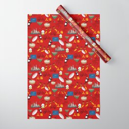 Shanghai City Love red Wrapping Paper