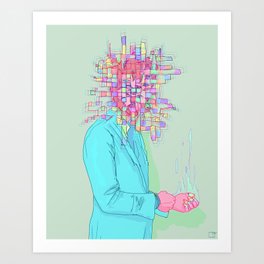 Psychedelic face Art Print