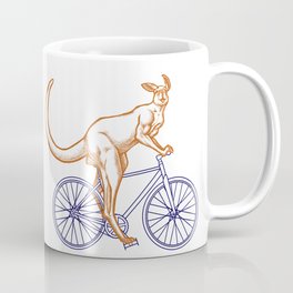 Kangaroo on a bike Mug