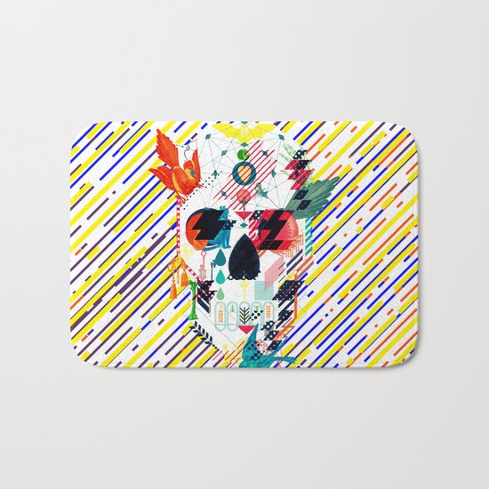 Abstract Skull Bath Mat