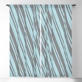 [ Thumbnail: Powder Blue and Gray Colored Lines Pattern Blackout Curtain ]