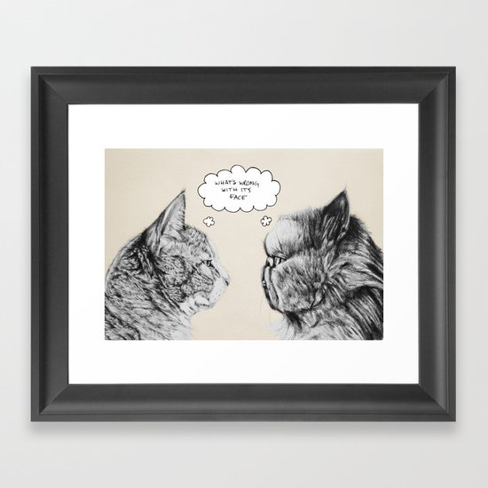 Cat Confusion Framed Art Print