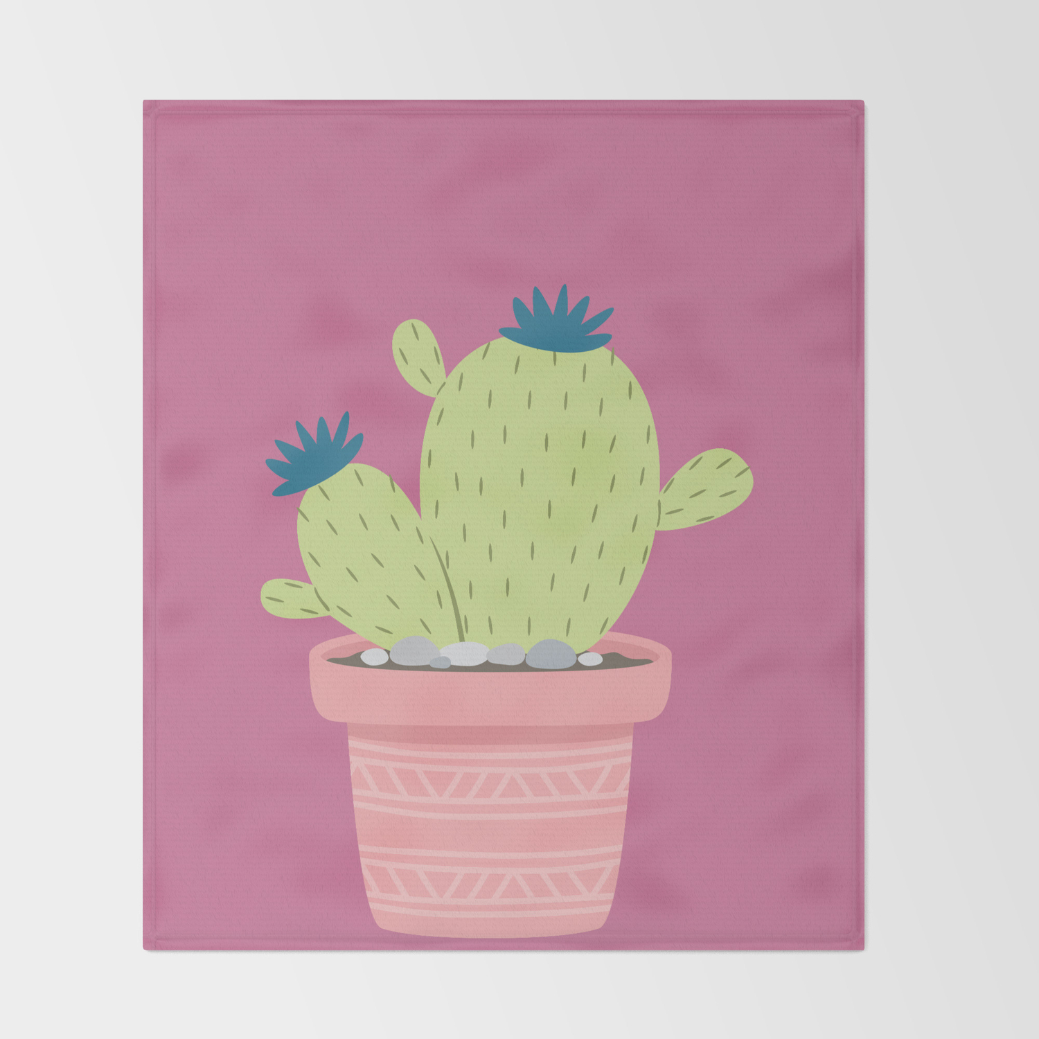 Cactus Succulents Nature Plants Throw Blanket