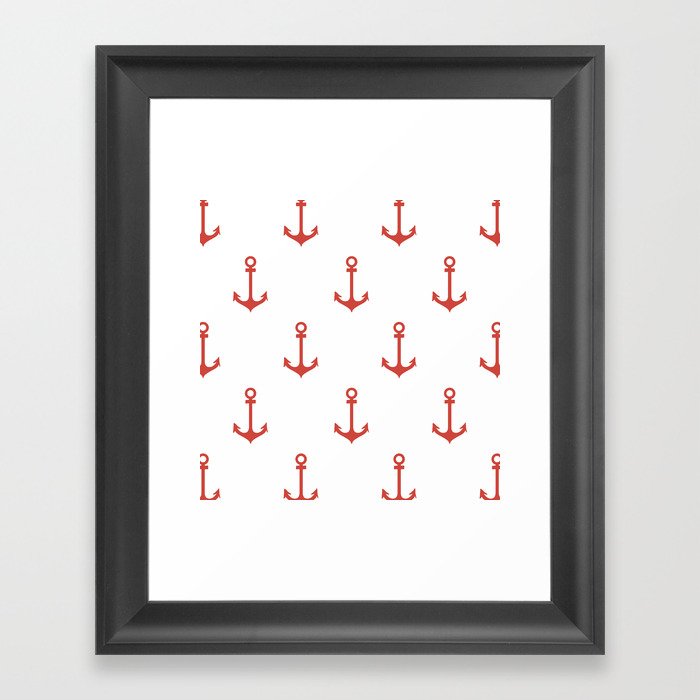 Anchors Away Red  Framed Art Print