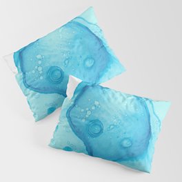 Ocean Abstract blue 33122-4 Modern Alcohol Ink Painting by Herzart Pillow Sham