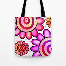 Watercolor Doodle Daisy Flower Pattern 08 Tote Bag