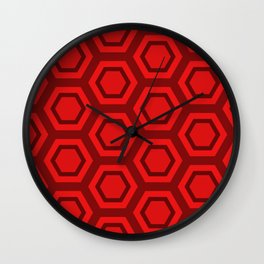 Red Honeycomb Wall Clock