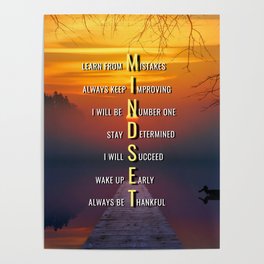 Sunset Mindset Quotes Poster