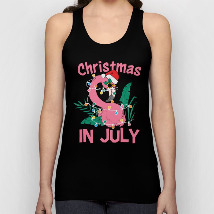 Christmas In July Flamingo Tank Top