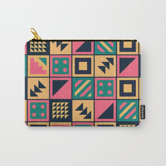 Colorful Geometric Floor Tile Pattern Carry-All Pouch