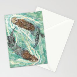 Two Otters Stationery Card
