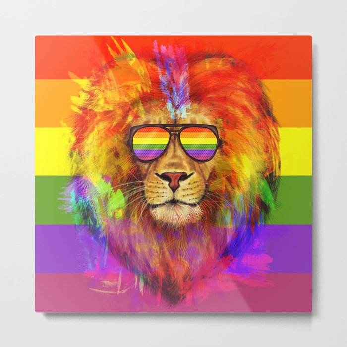 Rainbow Lion Pride Metal Print By Redpoenya Society6 Работы радужного льва (rainbow lion) 117. society6