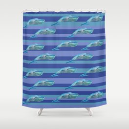 Sperm whale Stripes  Shower Curtain