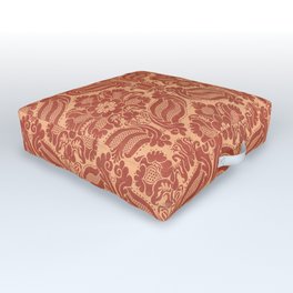 Vintage Distressed Coral Pink Floral Pattern Outdoor Floor Cushion