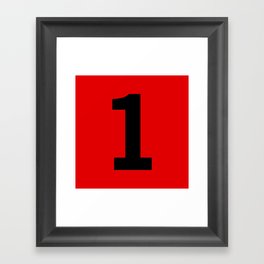 Number 1 (Black & Red) Framed Art Print