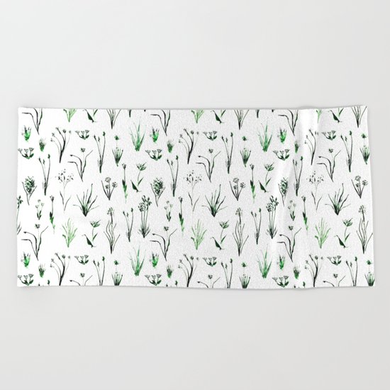 Green and fresh Beach Towel